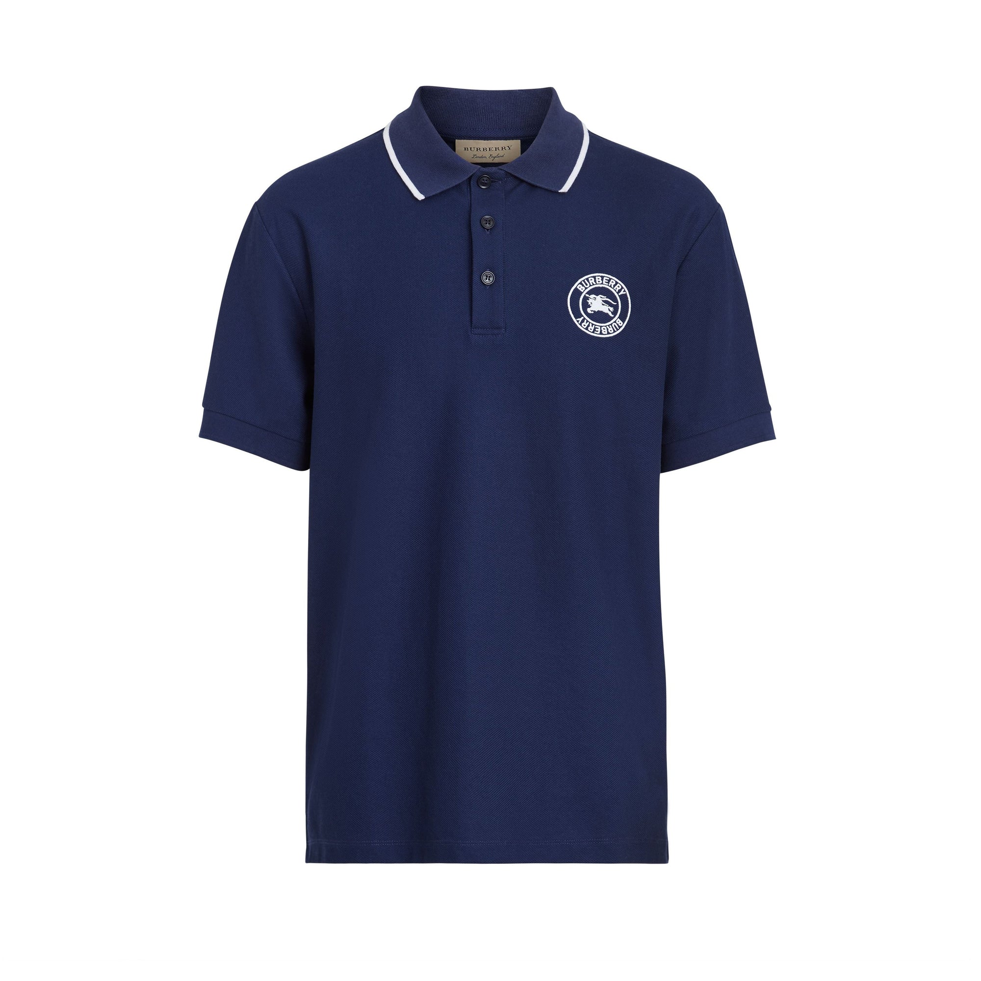 Polo en piqué de coton avec logo brodé - Navy