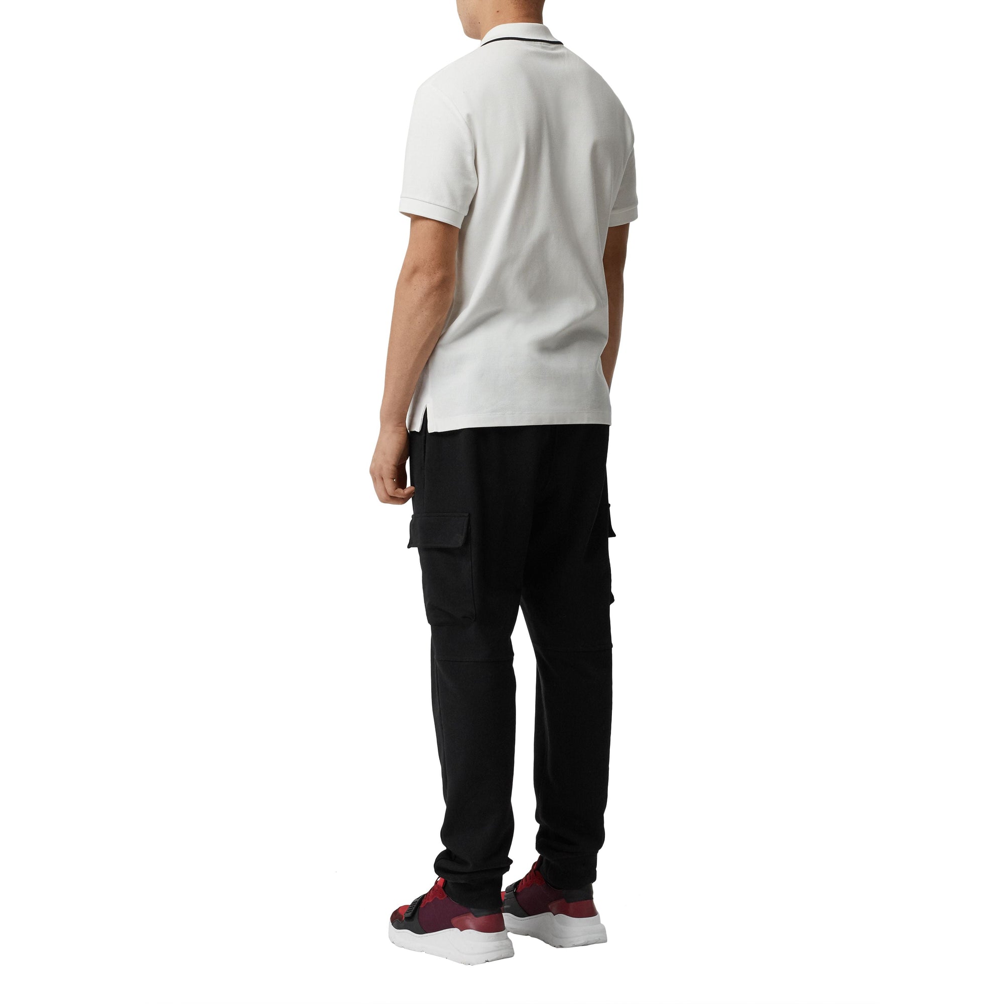 Polo en piqué de coton avec logo brodé - White