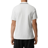 Polo en piqué de coton avec logo brodé - White