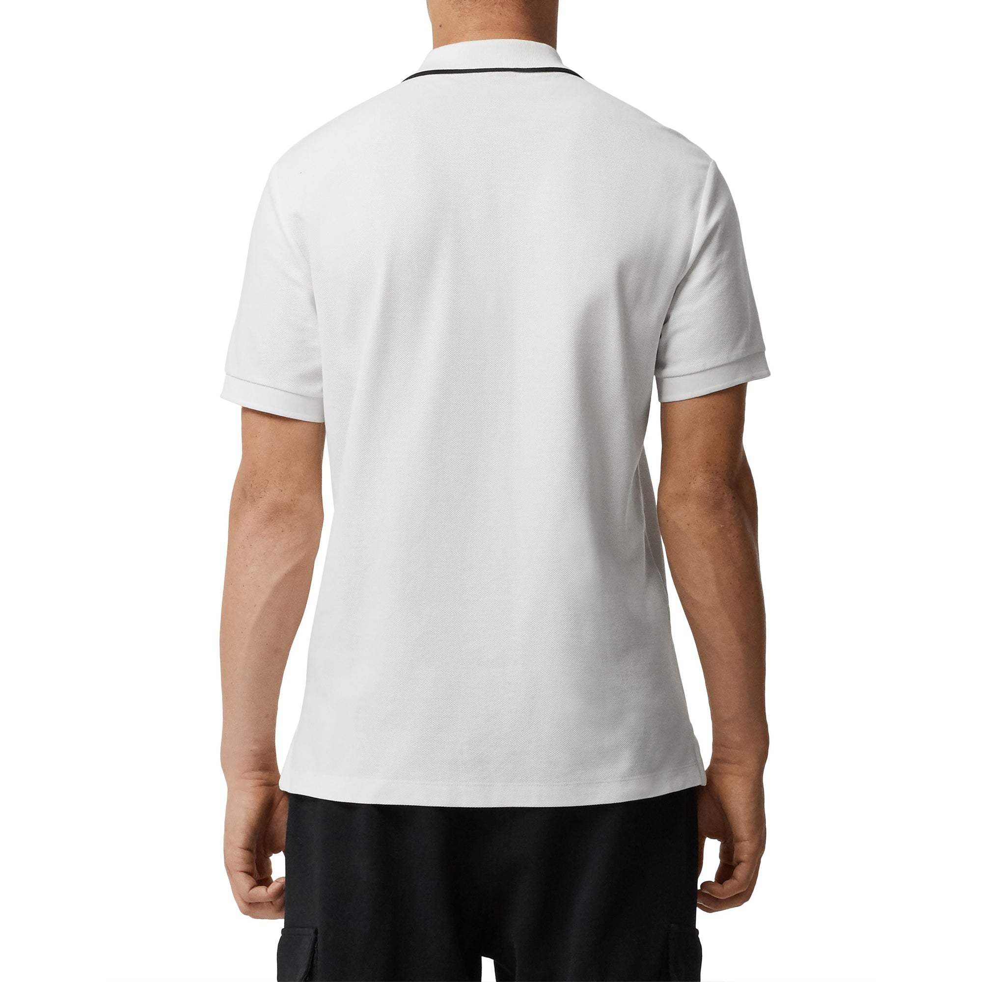 Polo en piqué de coton avec logo brodé - White