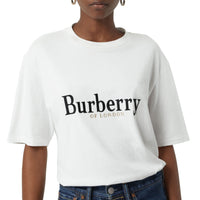 T-shirt en coton avec logo d'archive brodé - White & Black