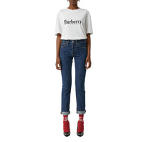T-shirt en coton avec logo d'archive brodé - White & Black