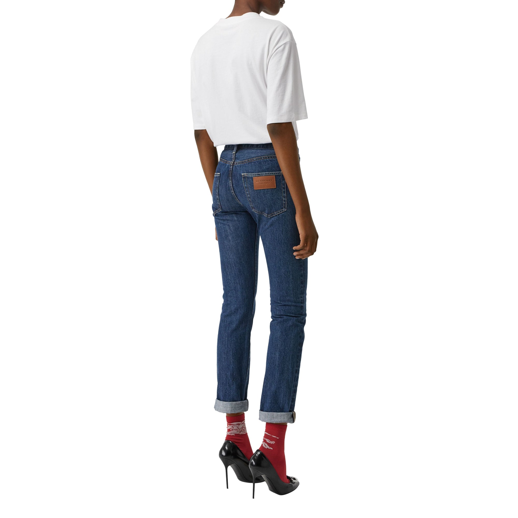 T-shirt en coton avec logo d'archive brodé - White & Black