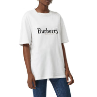 T-shirt en coton avec logo d'archive brodé - White & Black