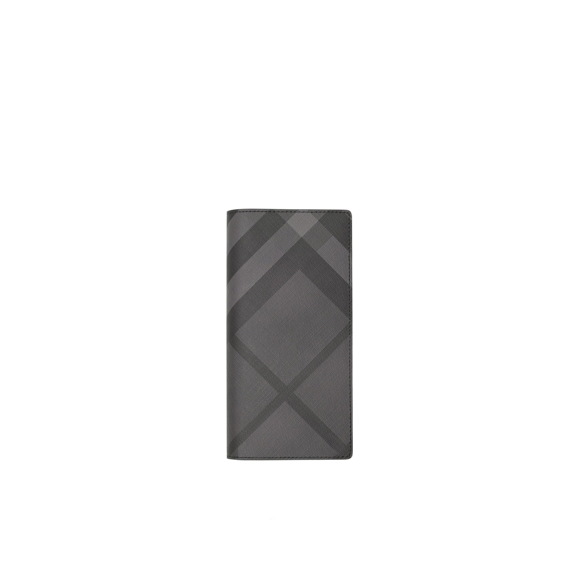 Portefeuille continental en cuir et London check - Charcoal & Black