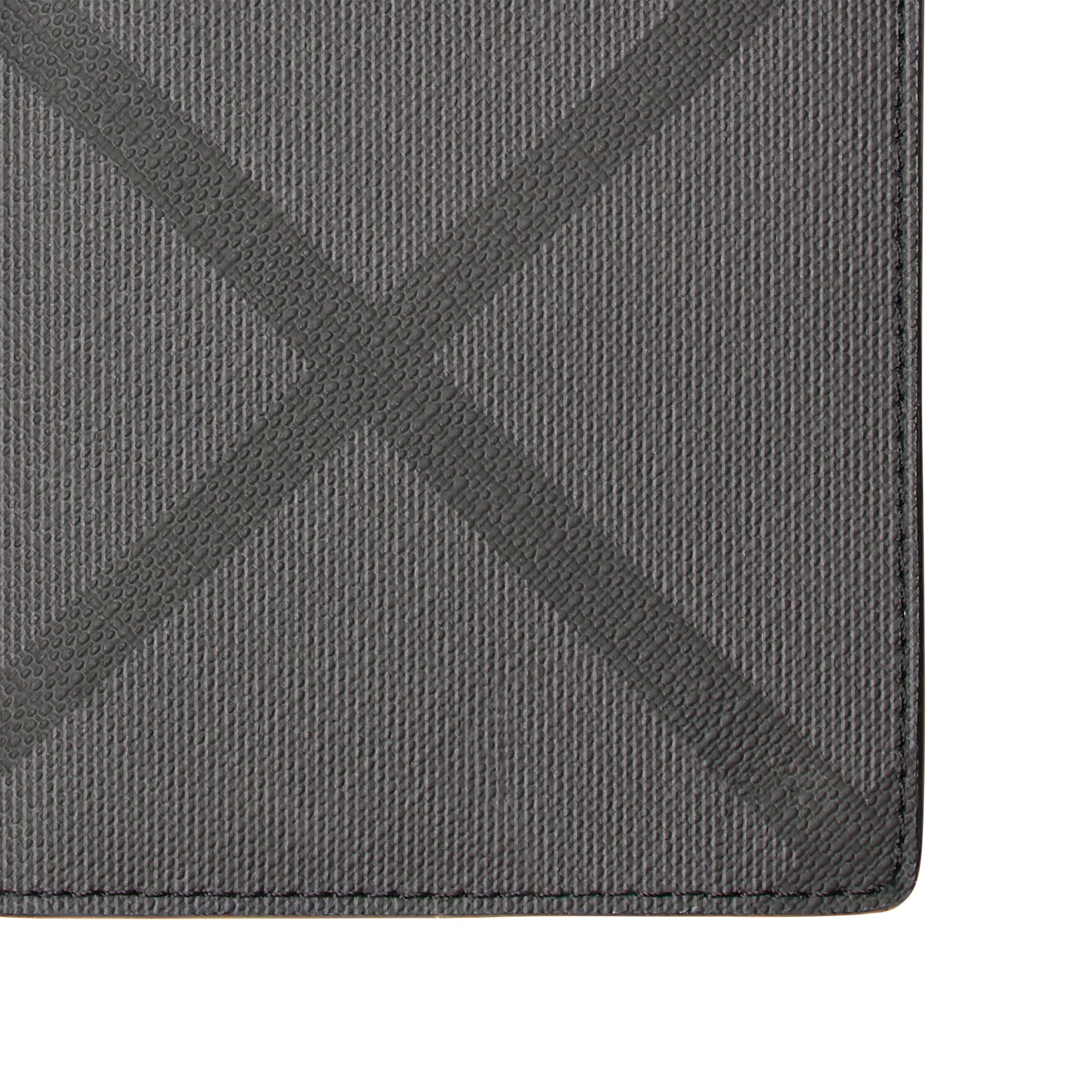 Portefeuille continental en cuir et London check - Charcoal & Black