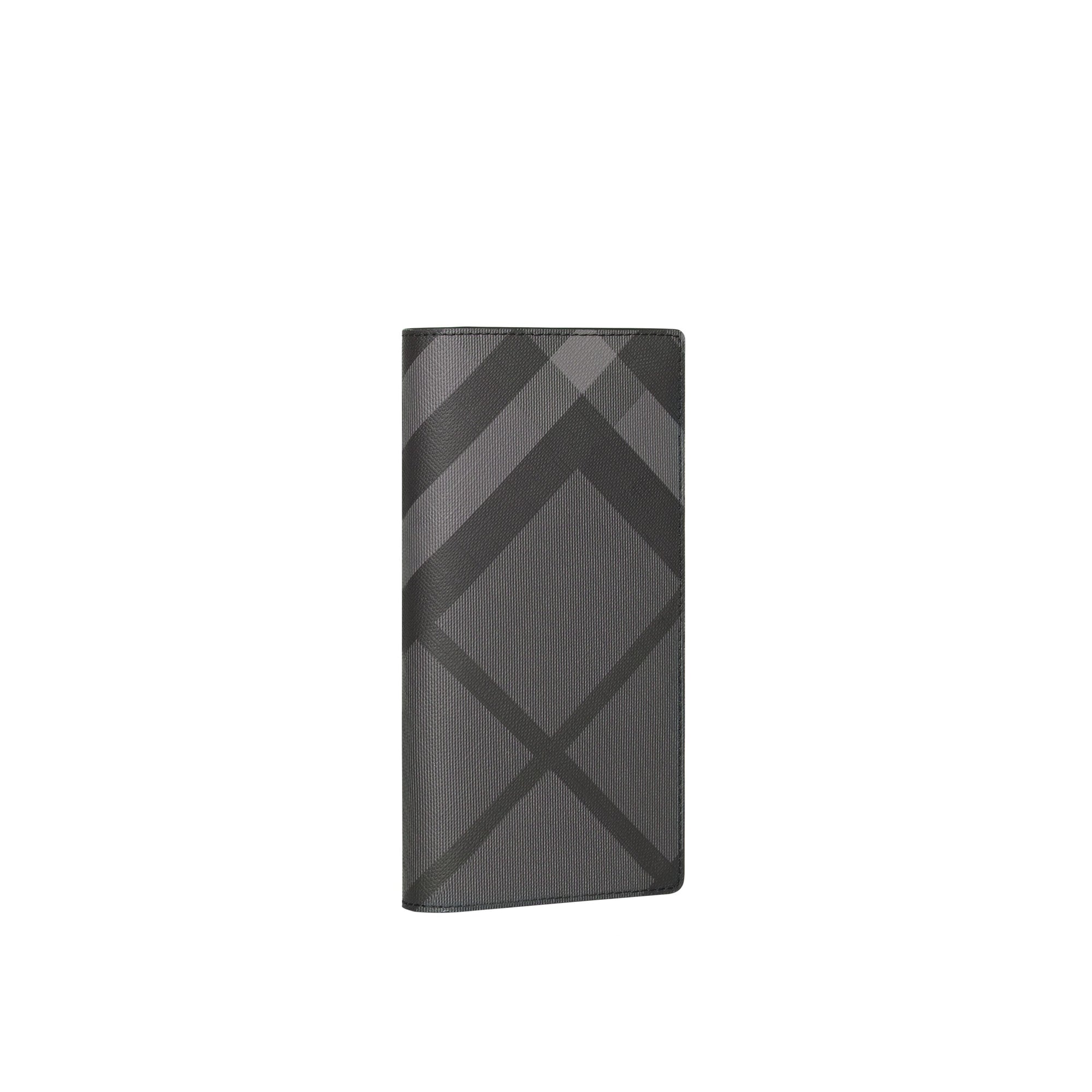 Portefeuille continental en cuir et London check - Charcoal & Black