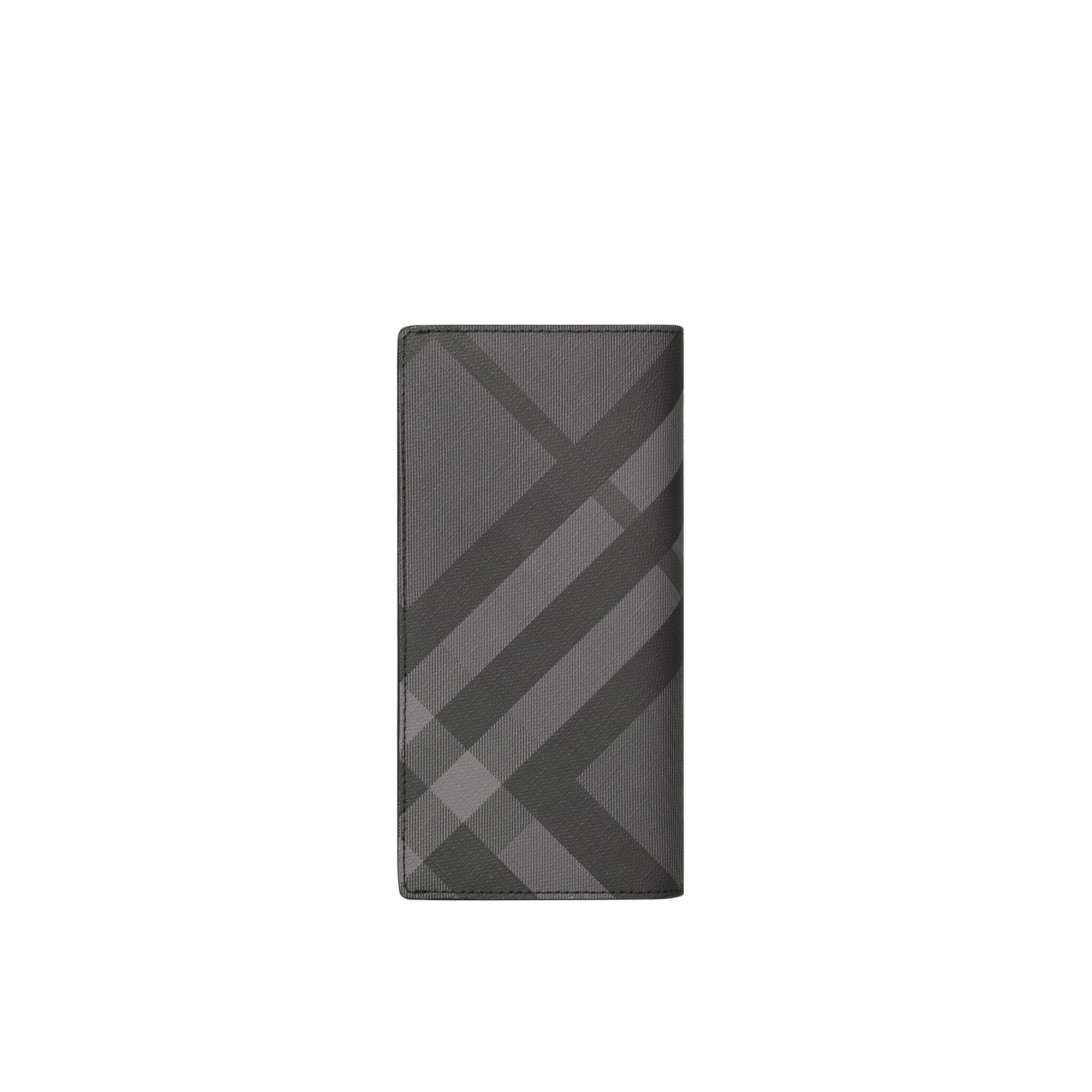 Portefeuille continental en cuir et London check - Charcoal & Black