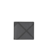 Portefeuille pour pièce d'identité à motif London check - Charcoal & Black