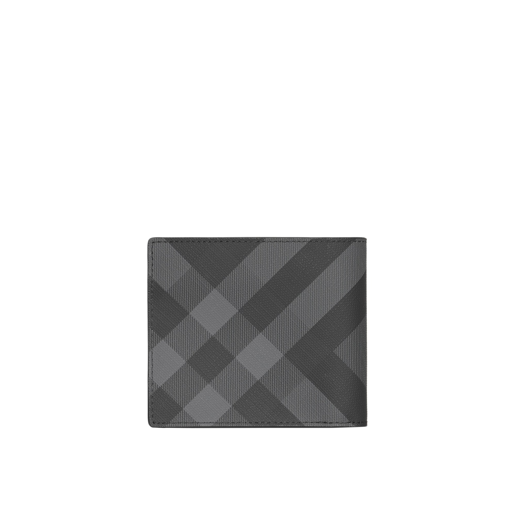 Portefeuille pour pièce d'identité à motif London check - Charcoal & Black