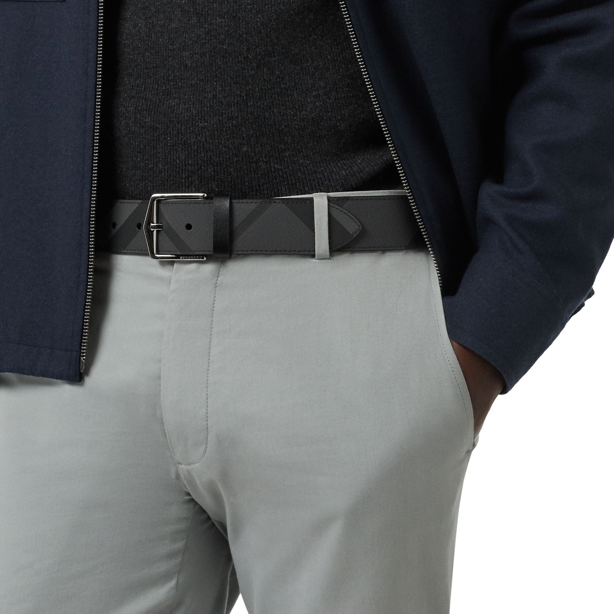 Ceinture à motif London check - Charcoal & Black