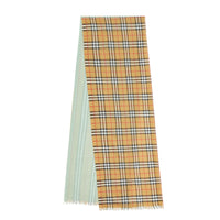 Écharpe en laine et soie à motif Vintage check et color-block - Light Mint