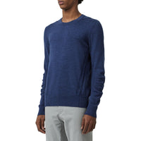 Pull en laine mérinos avec détails en maille côtelée - Storm Blue