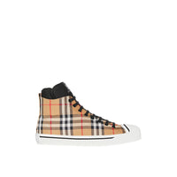 Sneakers montantes à motif Vintage check - Antique Yellow