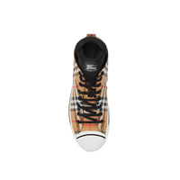 Sneakers montantes à motif Vintage check - Antique Yellow