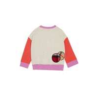 Sweat-shirt en coton avec appliqué à motif check - Grey Melange