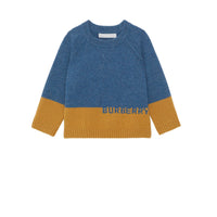 Pull en cachemire avec logo en intarsia - Dusty Blue Melange