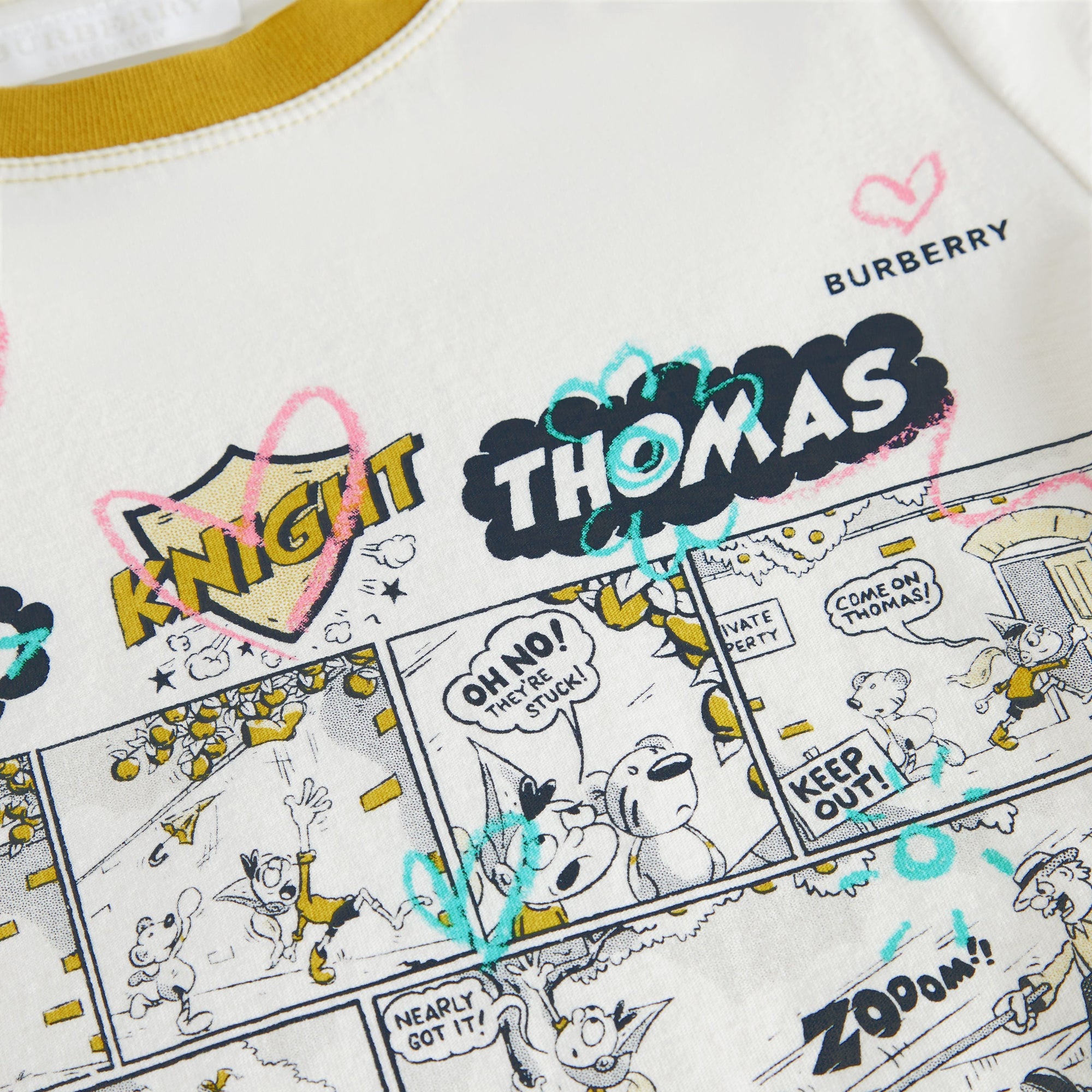 T-shirt en coton à imprimé bande dessinée - Light Stone
