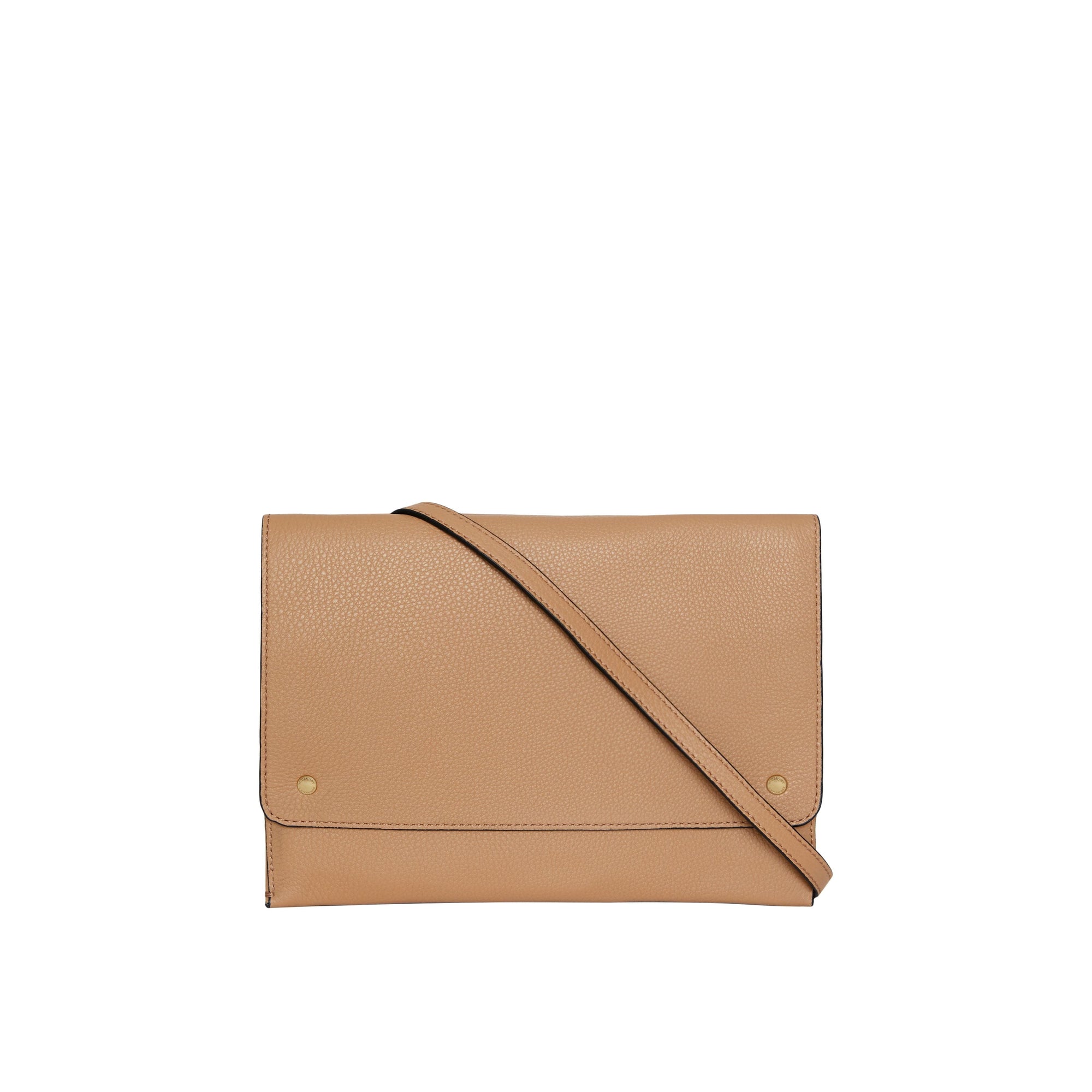 Sac à bandoulière en cuir à rabat - Light Camel