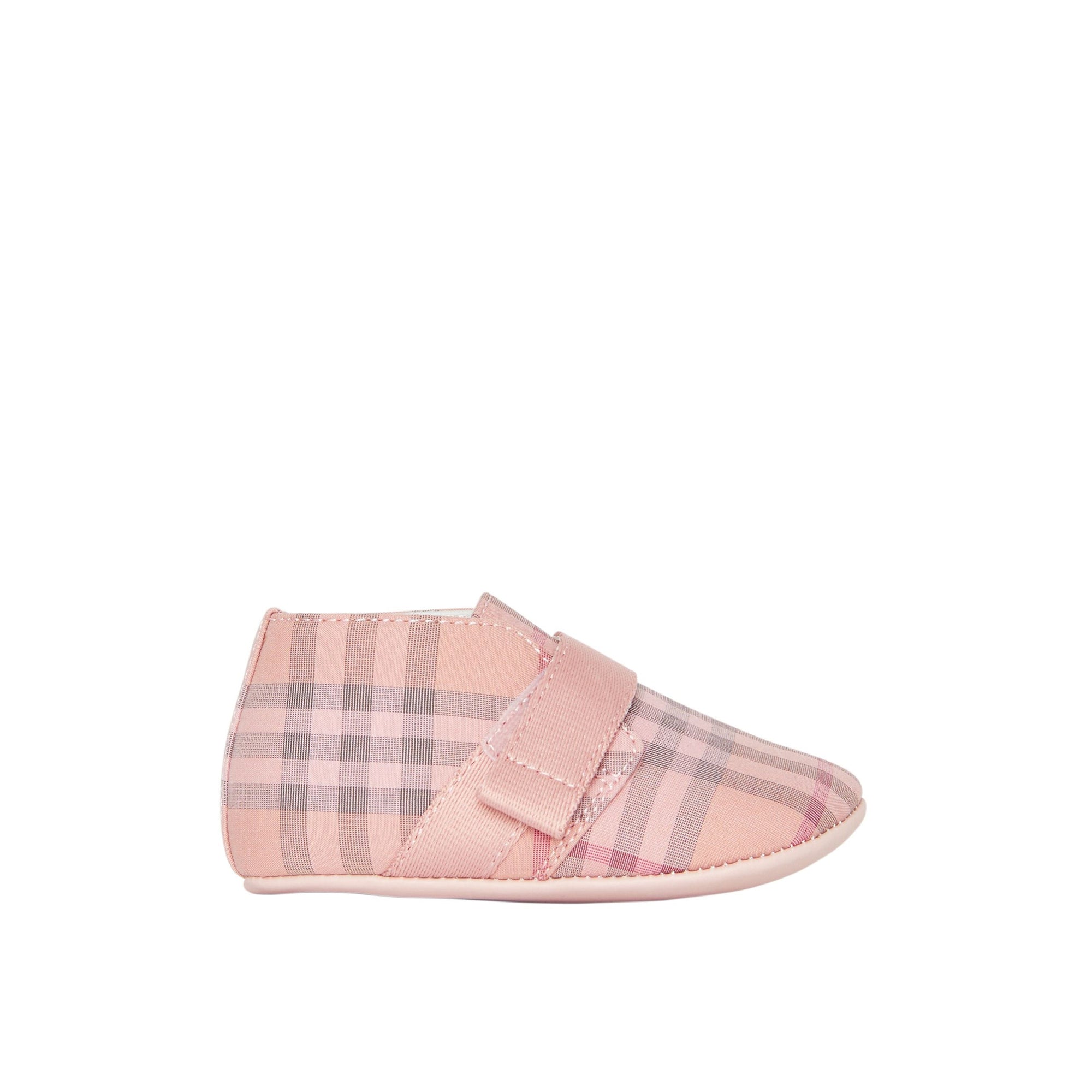 Chaussures en cuir et coton à motif check - Light Rose