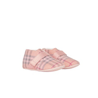 Chaussures en cuir et coton à motif check - Light Rose