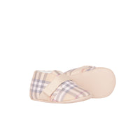 Chaussures en cuir et coton à motif check - Pale Stone