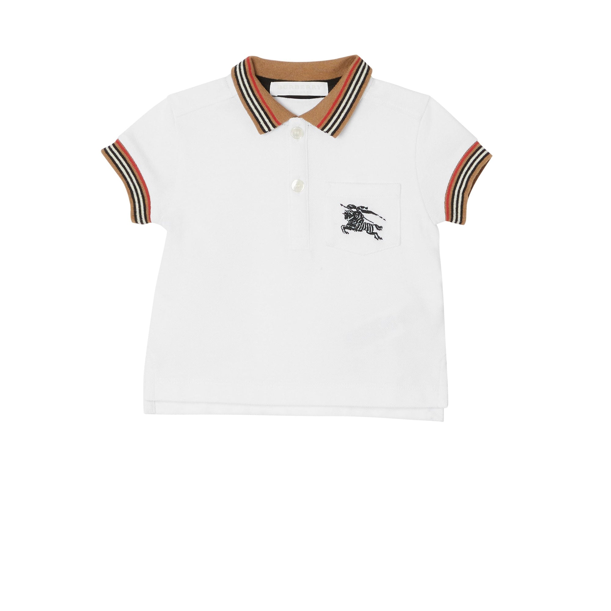Polo en coton à rayures - White