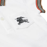 Polo en coton à rayures - White