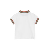 Polo en coton à rayures - White