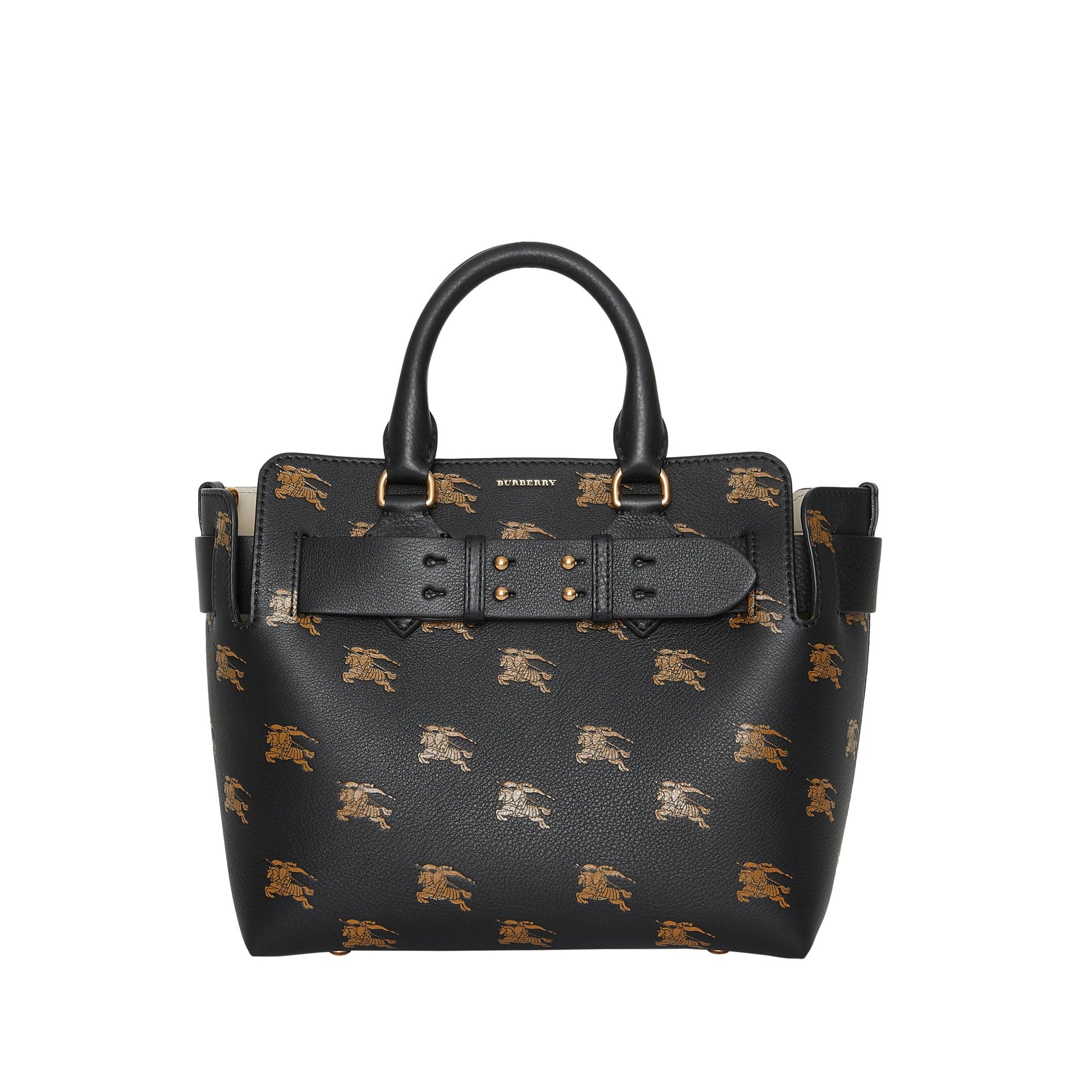 Petit sac The Belt en cuir avec emblème du Cavalier - Black