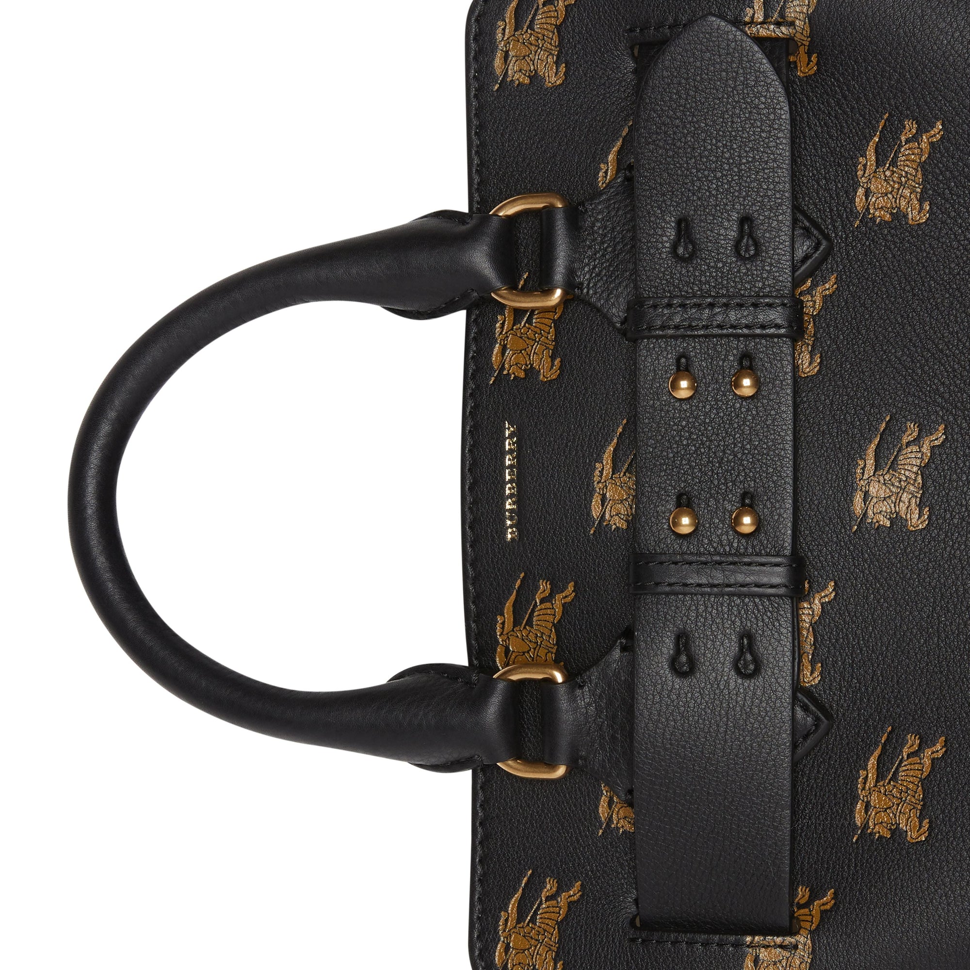 Petit sac The Belt en cuir avec emblème du Cavalier - Black