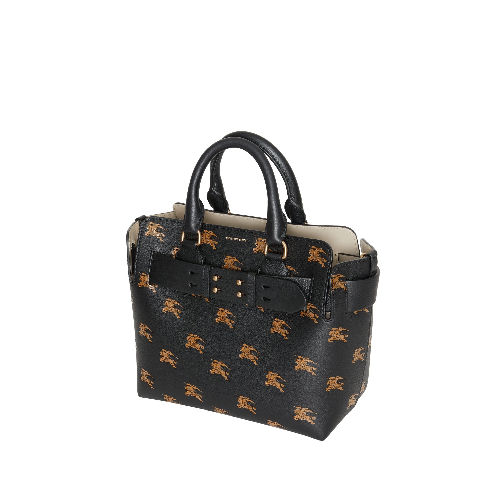 Petit sac The Belt en cuir avec emblème du Cavalier - Black