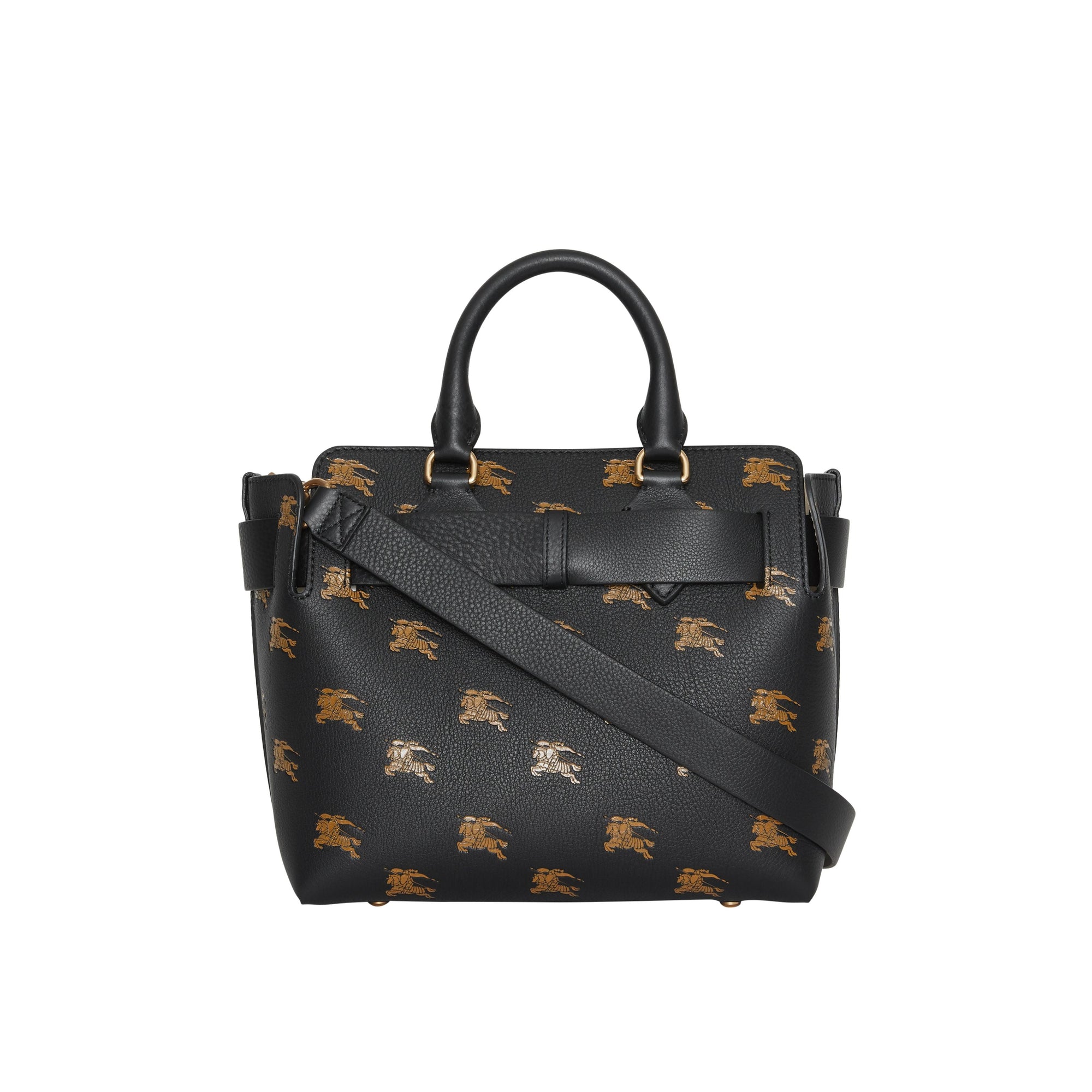 Petit sac The Belt en cuir avec emblème du Cavalier - Black