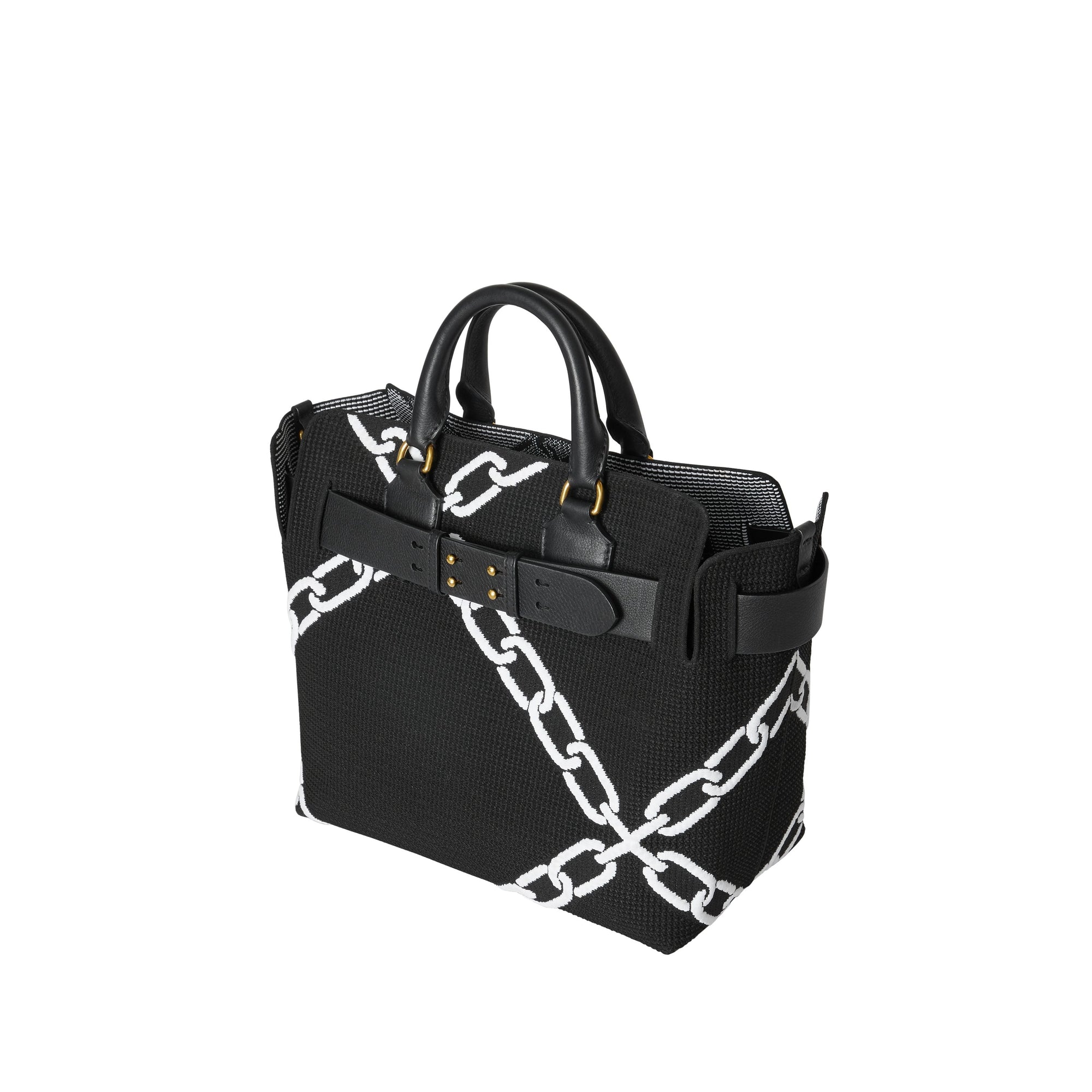 Sac The Belt moyen à motif chaîne tricoté - Black