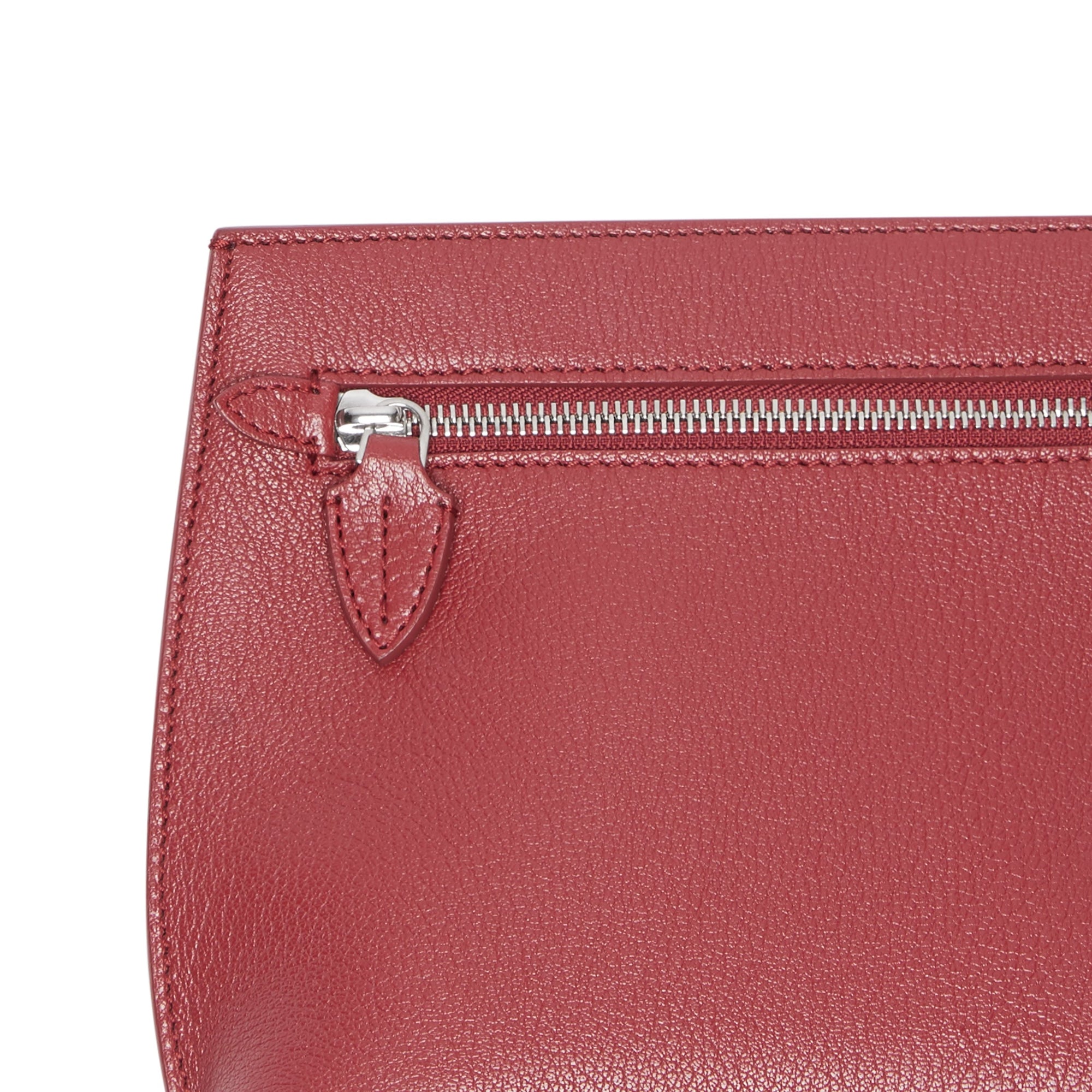Clutch wristlet en cuir grainé - Crimson