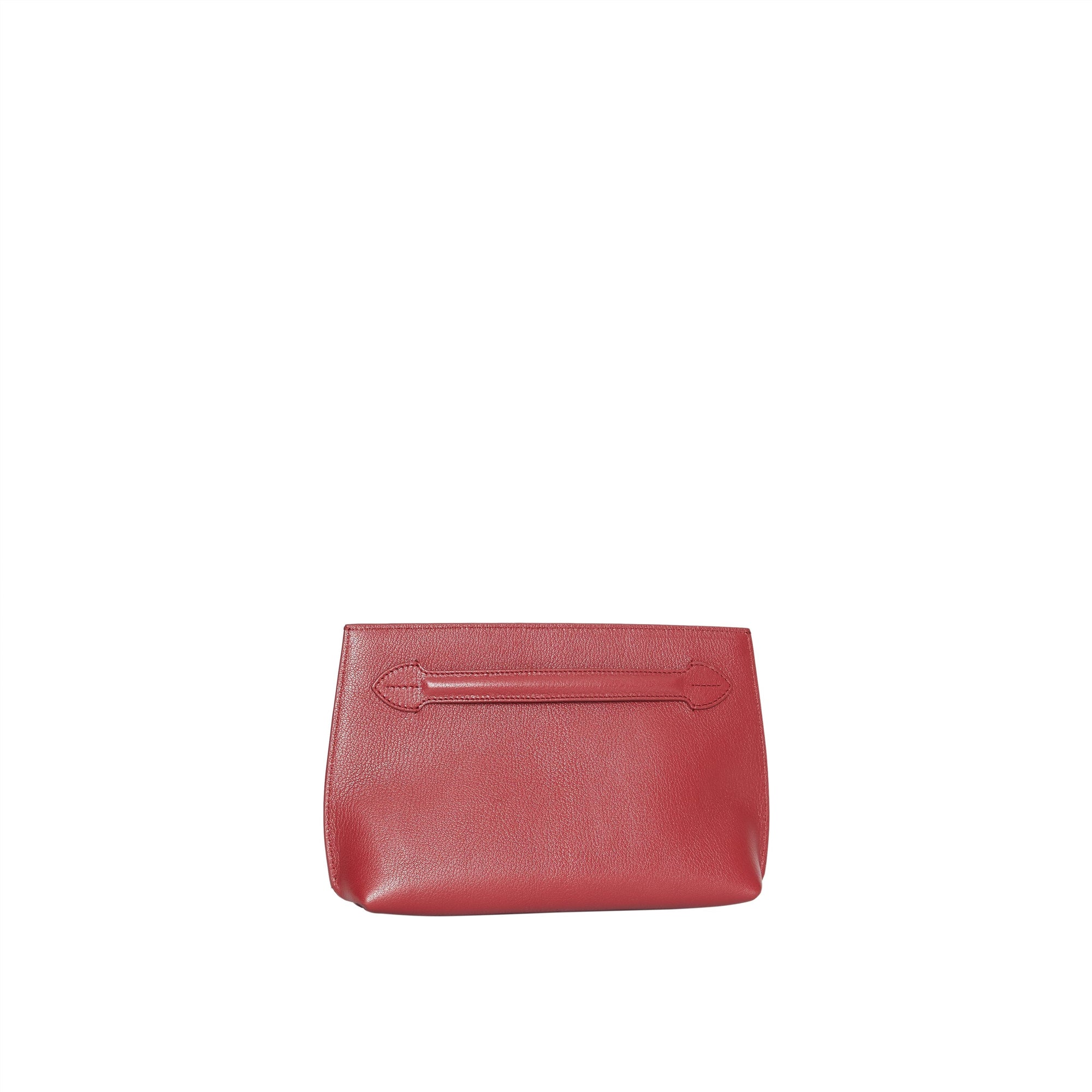 Clutch wristlet en cuir grainé - Crimson