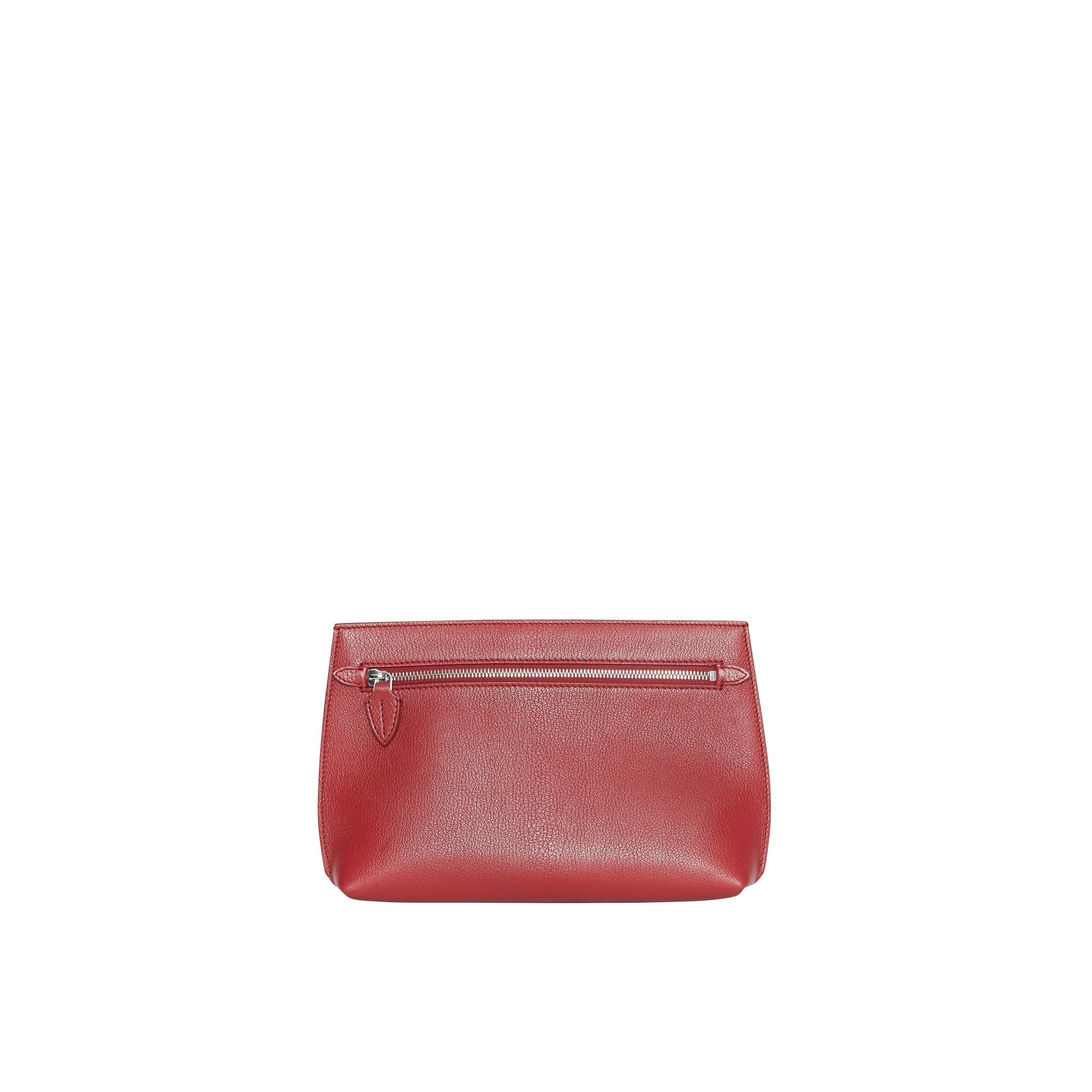 Clutch wristlet en cuir grainé - Crimson