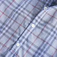 Combinaison en coton check à plastron - Dusty Blue