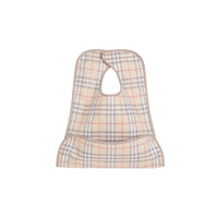 Bavoir en coton à motif check enduit - Pale Stone