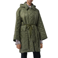 Manteau à capuche léger matelassé - Cadet Green