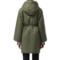 Manteau à capuche léger matelassé - Cadet Green