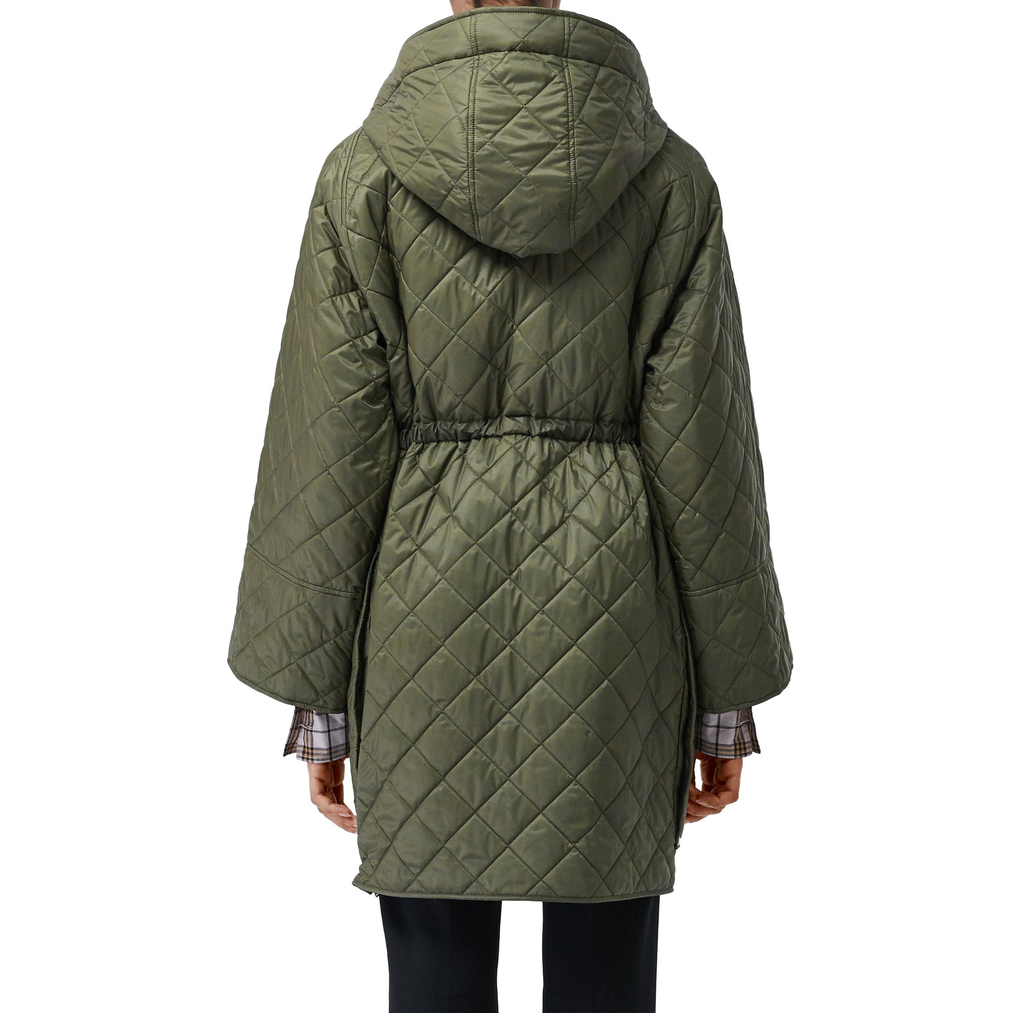 Manteau à capuche léger matelassé - Cadet Green