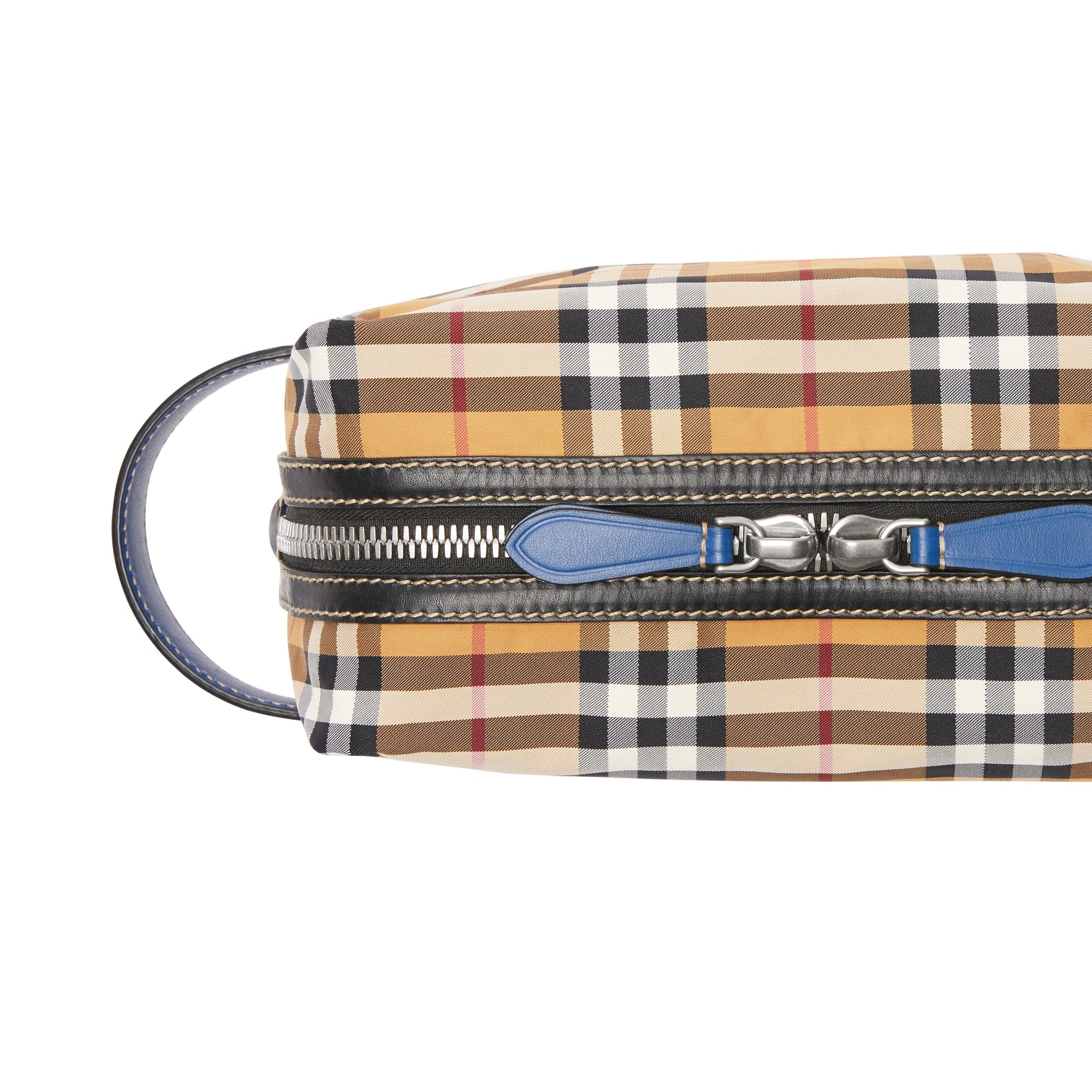 Pochette en cuir et Vintage check - Antique Yellow
