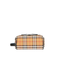 Pochette en cuir et Vintage check - Antique Yellow