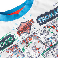 T-shirt en coton à imprimé bande dessinée - Natural White