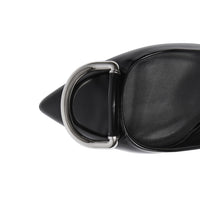 Escarpins à talon ouvert The D-ring en cuir - Black & Nickel