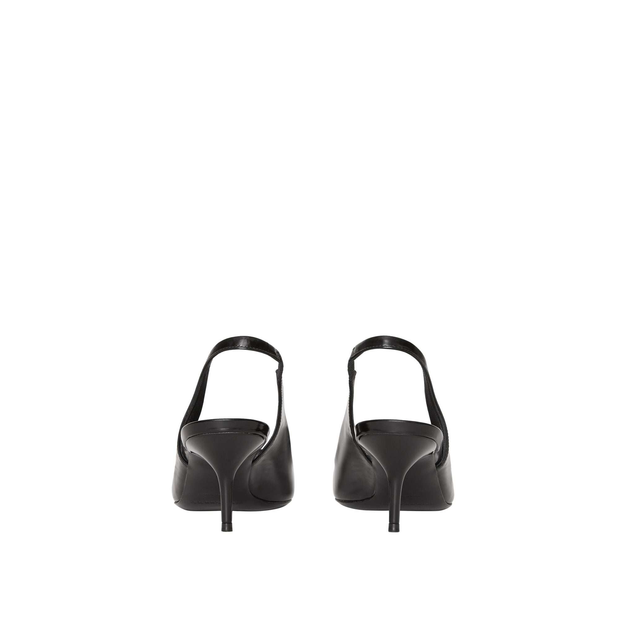 Escarpins à talon ouvert The D-ring en cuir - Black & Nickel