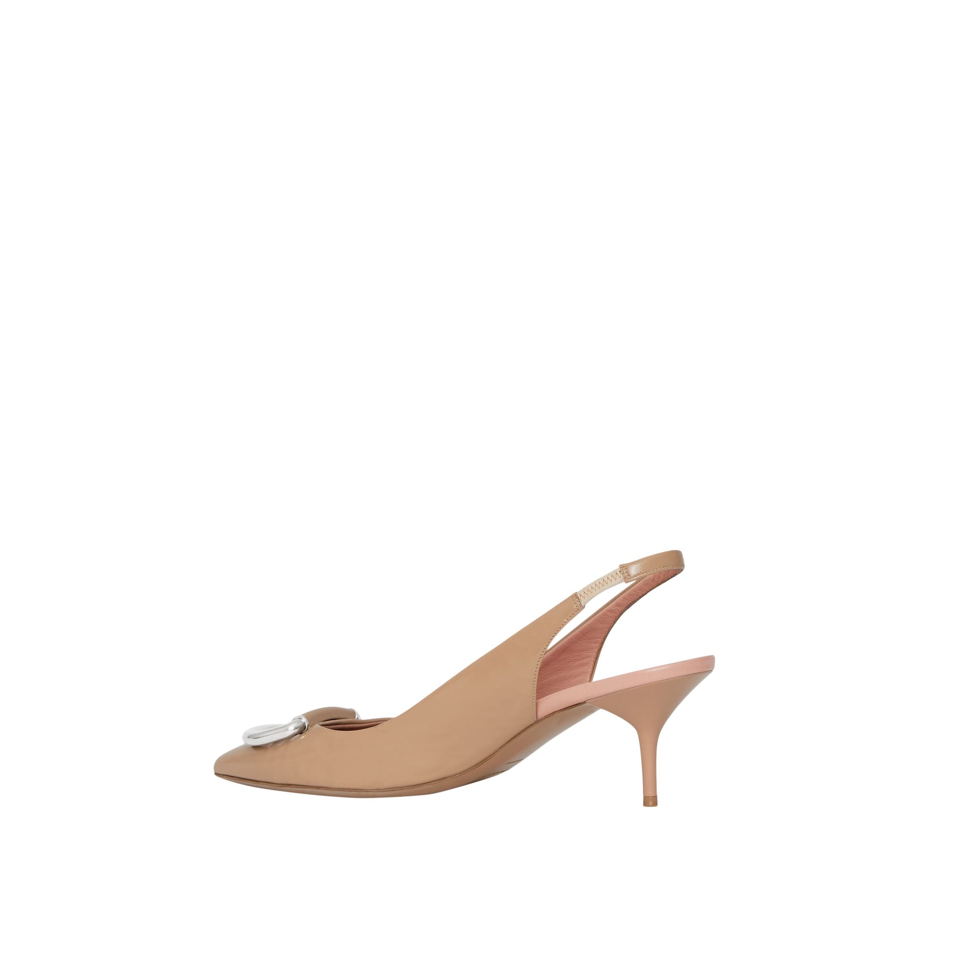 Escarpins à talon ouvert The D-ring en cuir - Nude Blush