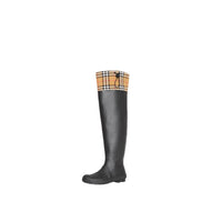 Bottes de pluie en caoutchouc et à motif Vintage check - Black