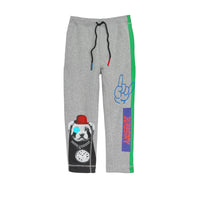 Pantalon de survêtement en coton avec imprimés street art London - Grey Melange